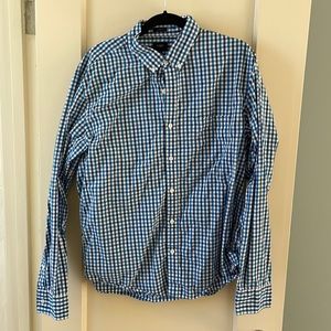 J. Crew Men’s button down XL Slim - blue plaid